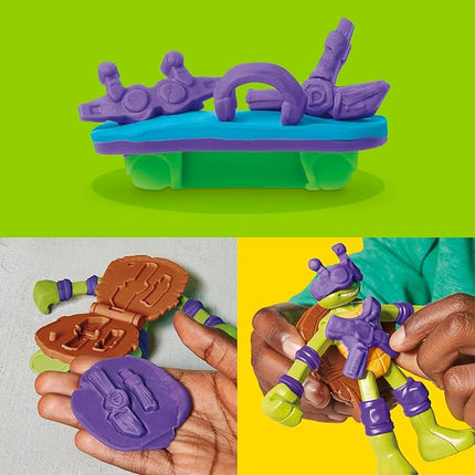 Play-Doh Teenage Mutant Ninja Turtles Mutation Station Playset, Bendy 4 Inch Donnie Action Figure, Kids Arts & Crafts, TMNT Toys for Boys & Girls 4+