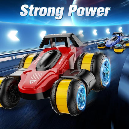 High Speed Drift Remote Control Stunt Deformation Car, Birthday Gifts, for Boys and Girls 3-16 Years Old (Chinese Red)