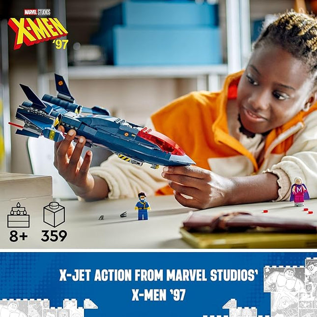 LEGO Marvel X-Men X-Jet Toy - Building Toy from X-Men '97 for Boys & Girls, Ages 8+ - Model Kit for Display and Play with 4 Minifigures - Gift Idea for Marvel Fans - 76281