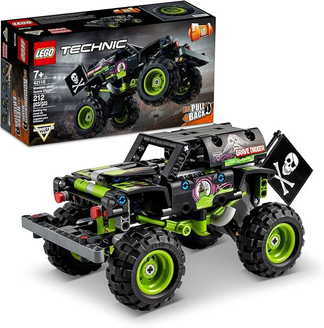 LEGO Technic Monster Jam Grave Digger 42118 Set - Truck Toy to Off-Road Buggy, Pull-Back Motor, Vehicle Building and Learning Playset, Gift for Grandchildren or Any Monster Truck Fans Ages 7 and Up