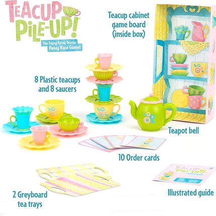 Educational Insights Teacup Pile-Up! Relay Game, Preschool Board Game, Easter Basket Stuffers for Kids, Gift for Kids Ages 4+