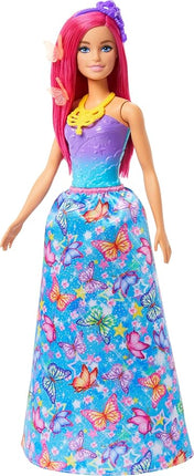 Barbie Advent Calendar with Doll & 24 Surprise Accessories Including Unicorn & 3 Pets, Transform Pink-Haired Fashion Doll into Mermaid, Fairy & More