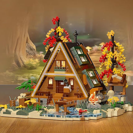 Flowers Wood Frame Cabin Building Blocks Set, Cherry Blossom Bonsai Treehouse Architecture Micro Mini Block Kits Gift for Adults and Kids（2151 Pieces）