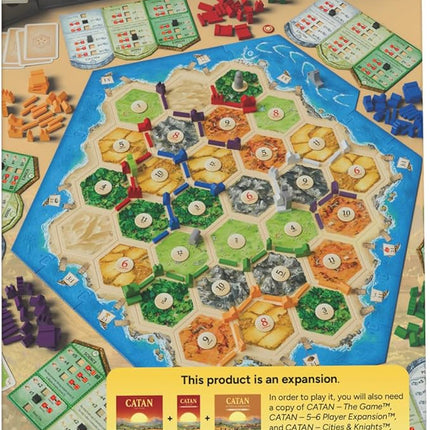 CATAN Cities & Knights 5-6 Player Board Game Extension (6th Edition) Add More Players, Strategy Game for Kids & Adults, Ages 12+, 3-6 Players, 90-120 Minute Playtime, Made by Catan Studio