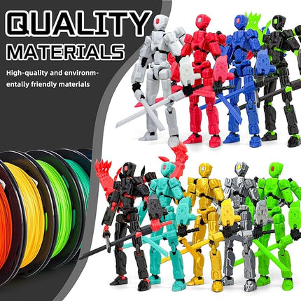 8Inch T13 Action Figure Assembly Completed,3D Printed Multi-Jointed Movable Toy Nova 13 Action Figures Desktop Decorations for Game Lovers Toy (Black)