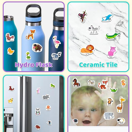 Benresive Reusable Sticker Books for Kids 2-4, Sticker Books for Toddlers 1-3 2-4, Toddler Travel Toys Activities Crafts Gifts - Animals