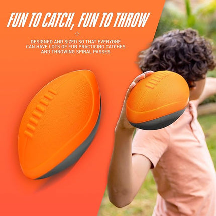 NERF Turbo Jr. Kids Foam Football - Classic Foam Football for Kids - Indoor + Outdoor Soft Foam Ball - Kids Mini Soft Foam Ball - NERF Toy Football for Kids - Easy Throw + Catch Youth Football