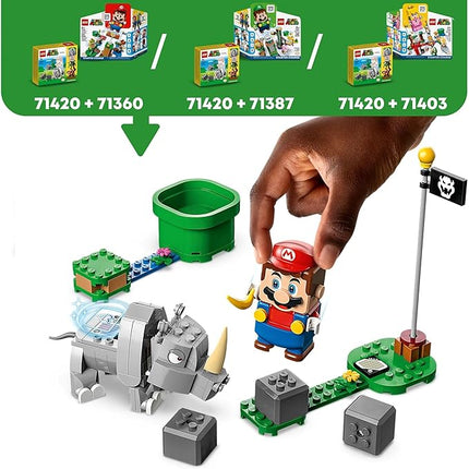 LEGO Super Mario Rambi The Rhino Expansion Set 71420, Game Inspired Building Toy Set to Combine with a Starter Course, This Collectible Super Mario Bros Toy Makes a Great Gift for Kids Ages 7 and Up