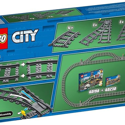 LEGO City Trains Switch Tracks 60238 Building Toy Set for Kids, Boys, and Girls Ages 5+ (8 Pieces)