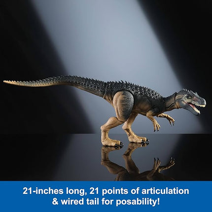 Mattel Jurassic World Hammond Collection Allosaurus Dinosaur Action Figure, Premium Movie Design, Glass Eyes & Wired Tail, 19 Points of Articulation