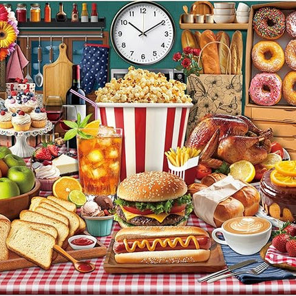 Food Feast Jigsaw Puzzles, Puzzles for Adults 1000 Pieces, Lumière's Banquet Impossible Challenging Puzzles Game, Home Decoration Puzzle, Interlock Perfectly No Dust