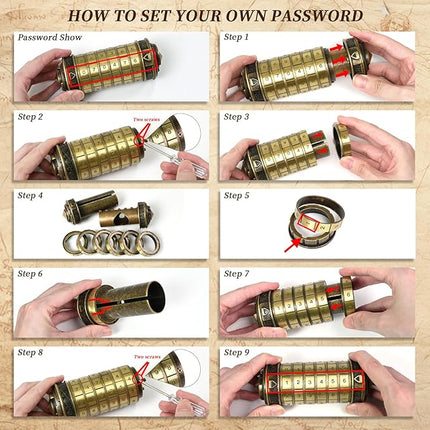 Da Vinci Code Numeric Cryptex Money Puzzle Box for Cash Gift, Jewelry Box with Hidden Compartment, Unique Puzzle Gift for Adults Brain Teaser Valentine’s Day Wedding & Anniversary Present