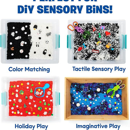 Educational Insights Pluffle® Black & White 2-Pack - Sensory Bin Foam Set, No Mess Alternative to Sand Toys & Slime for Toddlers, Fun Sensory Table Filler for Home or Classroom, Gift for Kids Ages 3+