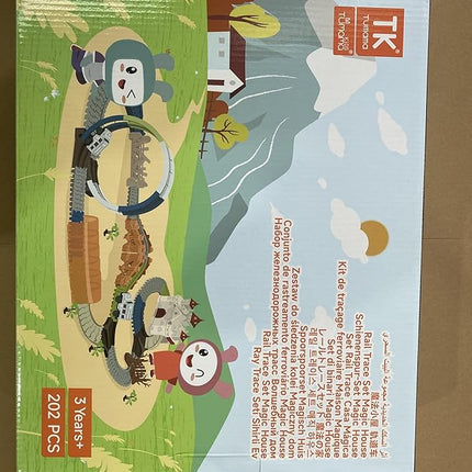 TUMAMA Race Track 202 Pcs Magic Castle Race Car Toys for Boys Girls 3 4 5 6 7 Year, 360° Rotating Flexible Train Track with Cars, Adventure Racetrack Educational Toy Set Kids Gift