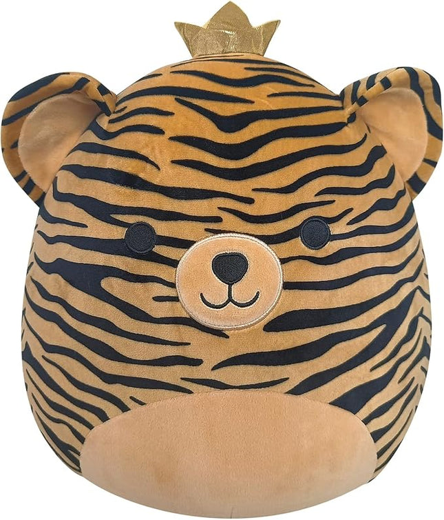 Squishmallows Original 14-Inch Tina Tiger with Gold Crown - Large Ultrasoft Official Jazwares Plush