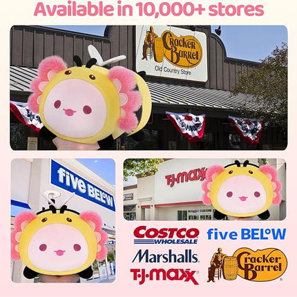 Mewaii Cute Axolotl Bee Plush Pillow, Kawaii Plushies Axolotl Stuffed Toy, Axolotl Plushies with Bee Outfit Costume, Soft Squishy Birthday Gifts for Kids & Teens (8 Inch)