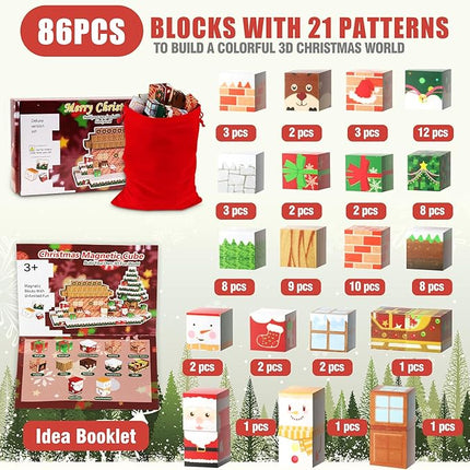 Magnetic Blocks Building Toys, Gifts for Kids Christmas 86Pcs Magnetic Building Blocks, Magnet Blocks Cubes STEM Construction Sensory Toys for Toddlers Kids 8+ Boys Girls
