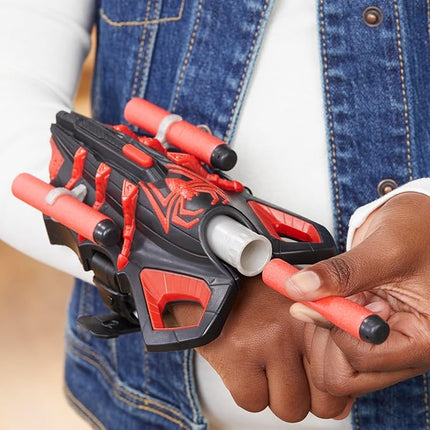 Marvel NERF Spider-Man Miles Morales Thwip-Tech Blaster, Includes 3 Darts, Web Shooter, Role Play Toy for Kids 5 and Up