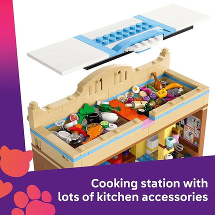 LEGO Friends Restaurant and Cooking School Toy Building Set - Restaurant Pretend Play Set for Kids, Girls and Boys, Ages 8+ - with 4 Minidolls, Cat Figure, and Scooter - Gift Idea for Birthday - 42655