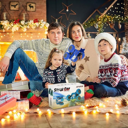 Remote Control Car, RC Stunt Double Sided 360° Rolling Rotating Rotation Cars, High Speed Off Road Racing Truck for 6 7 8-12 Year Old Boy Kids Toy (Blue)