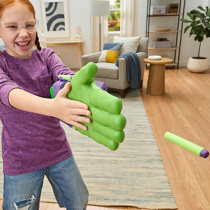 Marvel Avengers Hulk Thunderclap Blaster Roleplay Toy with 3 NERF Darts, Super Hero Toys for Kids Ages 5+