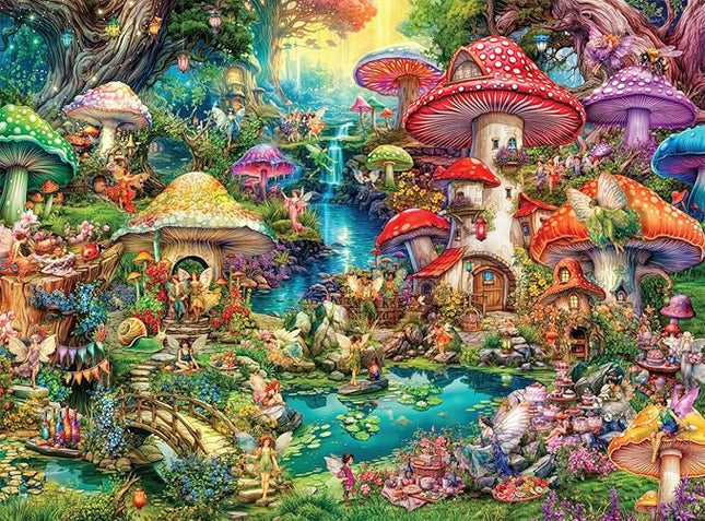 Buffalo Games - Aimee Stewart - Merry Mushroom Village Picnic - 1000 Piece Jigsaw Puzzle for Adults -Challenging Puzzle Perfect for Game Nights - Finished Size is 26.75 x 19.75