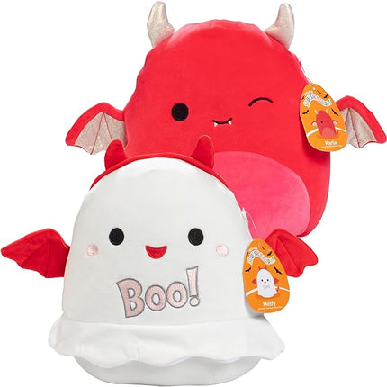Squishmallows 10" Ghost & Devil 2-Squish Halloween Pack - Get Two Jumbo Official Jazwares 10" Plush for Less - Collectible Soft & Squishy Stuffed Animal Toy - Gift Set for Kids, Girls & Boys