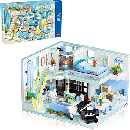 Friends House Building Block Set, Bear Room Small Brick Model, Creative Construction Mini Building Block Toy, Hobbies Christmas Birthday Gift for Teens Children Kids Boys Girls 8+ 1165 PCS