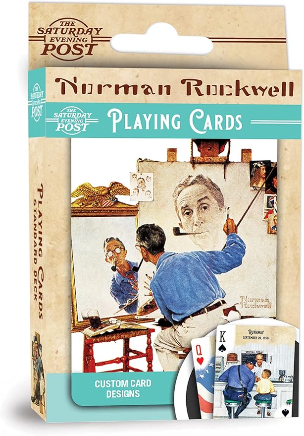 MasterPieces Officially Licensed Saturday Evening Post Norman Rockwell Playing Cards - 54 Card Deck for Adults