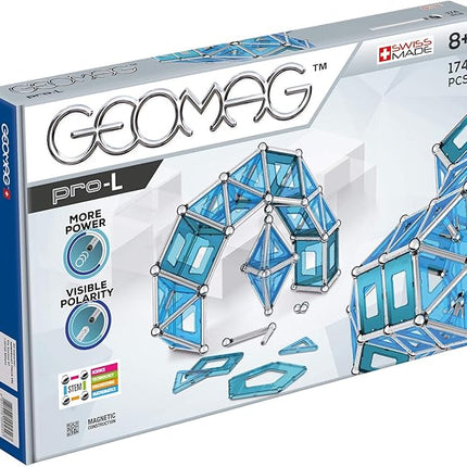 GEOMAG Magnetic Toys | Magnets for Kids | STEM-endorsed Educational Building Cube Set for Creativity & Learning Fun | Swiss-made | Age 8+ Pro-L Kit 174 Piece
