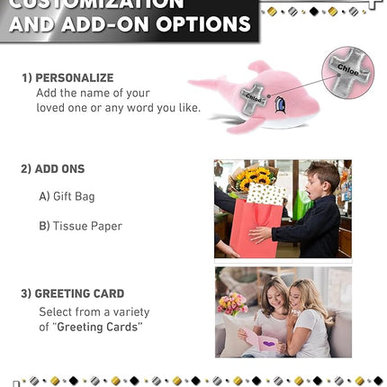 DolliBu Pink Dolphin Stuffed Animal with Silver Cross Plush - Religious Baptism Gifts for Boys and Girls, Dedication Christening Gifts Plush Prayer Toy, Healing Stuffed Animal Toy - 12 Inches