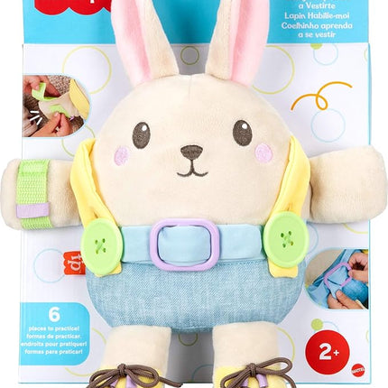 Fisher-Price Toddler Educational Toy Learn to Dress Bunny Plush Animal Activity Doll for Preschool Kids Ages 2+ Years