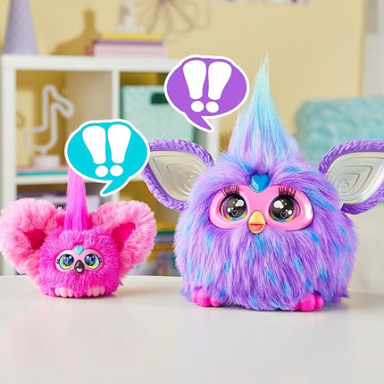 Furby Furblets Flo-Flo Mini Friend, Electronic Plush Toys, Pink Flamingo, Speaks Furbish & Plays Music, Series 5, Back to School Gifts, Ages 6+