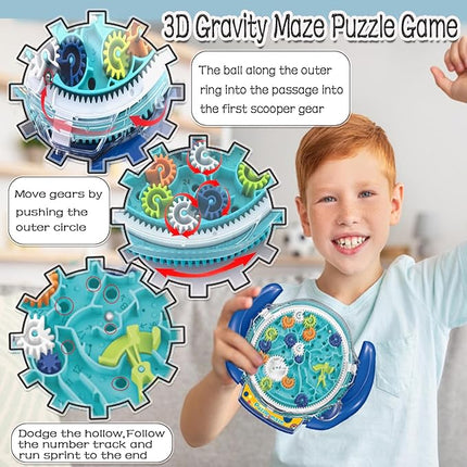 JRD&BS WINL The Ultimate Mind Puzzles for Ages 8-10 Challenge 3D Maze Game Brain Teaser Puzzles Toys for Children Teens and Adult Fun Travel Game for Kids Toys Labyrinth Game Marble Maze (Blue)