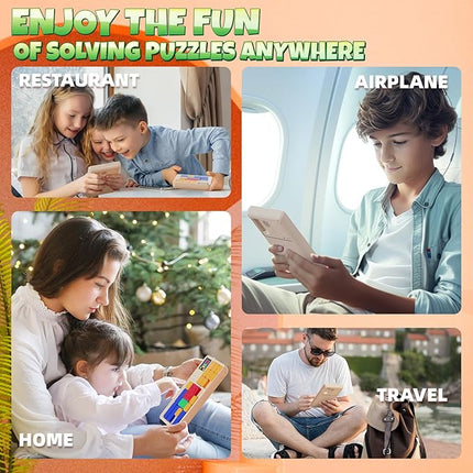 HOMESTEC Super Slide Puzzle, Hand Held Travel Games for Kids, Brain Teaser Toys Road Trip Activities for Boys Girls Adults, Birthday Easter Basket Stuffers