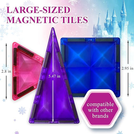 Magnetic Tiles 141 pcs 3D Diamond Building Blocks, STEM Educational for Kids, Perfect for Pretend Play, Birthday Gifts for 3-8 Year Old Girls and Boys, Free Bag Included (141 Pieces)