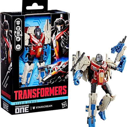 Transformers Studio Series Deluxe Class One Starscream, 4.5-inch Converting Action Figure, Robot Toys for Ages 8+