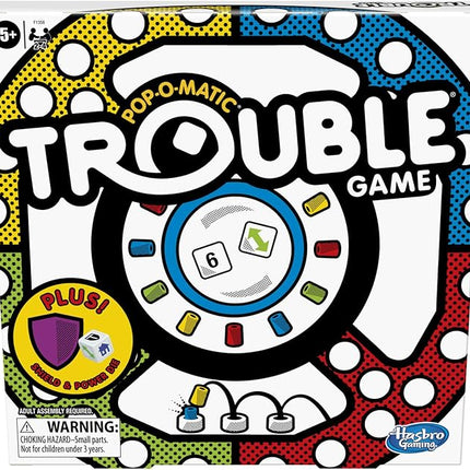 Hasbro Gaming Trouble Board Game, Includes Bonus Power Die and Shield, Family Game for 2-4 Players, Ages 5 and Up (Amazon Exclusive)