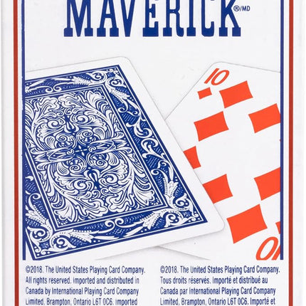 Maverick Playing Cards 12 Pack, Standard Index, Red and Blue Decks, Bulk Playing Cards for Poker, Card Games, and Family Game Night