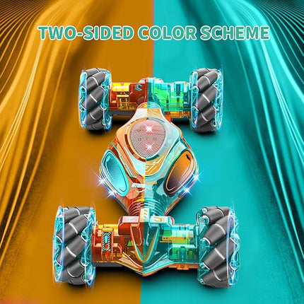 RC Car Gesture Hand Gesture Sensing RC Stunt Double-Side Flip 360° All-Round Rotation Drift Twist Car with Light Music for Boys Kids Birthday Xmas Gift