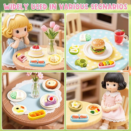50 Pcs Miniature Food Mini Resin Food Tiny Food for Barbie Food Accessories Fairy Garden Micro Landscape Decoration