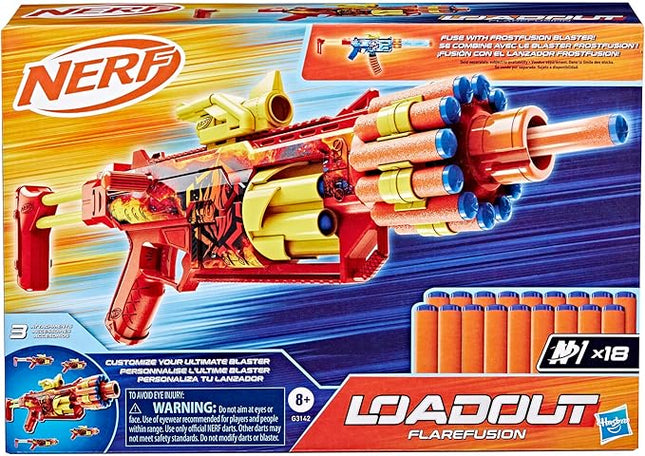 Nerf Loadout FlareFusion Blaster, 3 Interchangeable Attachment Accessories, 18 Nerf N1 Darts, Kids Toys & Gifts, Ages 8+ (Amazon Exclusive)