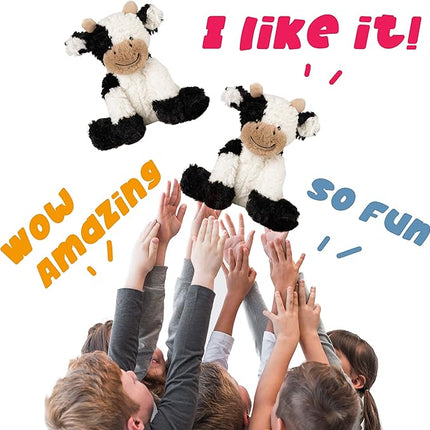 Hopearl Adorable Plush Cow Toy Floppy Dairy Cattle Soft Stuffed Animal Cute Birthday Gifts for Boys Girls Kids Toddlers, 9''