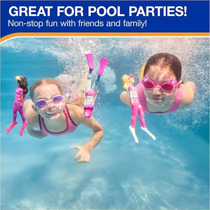 SwimWays Barbie Dive Characters 3-Pack, Swimming Pool Accessories & Kids Pool Toys, Pool Party Supplies & Water Toys for Kids Aged 5 & Up