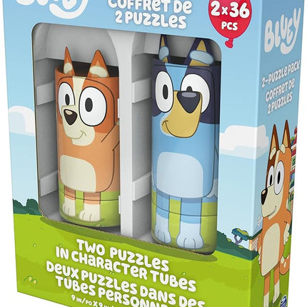 Spin Master Games, Bluey Puzzles 2-Pack, 36 Pieces, Kids Puzzles, Bluey Toys, Preschool Puzzles, for Ages 3 & Up