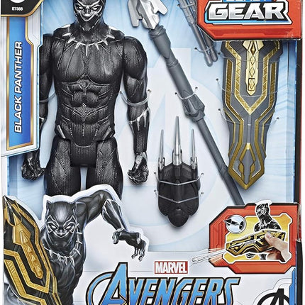 Avengers Titan Hero Series Blast Gear Deluxe Black Panther Action Figure, 12-Inch Toy, Inspired by Marvel Comics, for Kids Ages 4 and Up