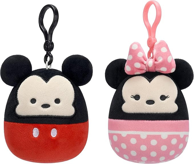 Squishmallows Original 3.5in Disney Mickey and Minnie Clip 2-Pack – Official Jazwares Plush