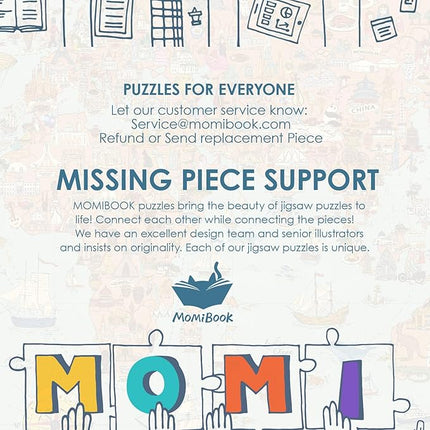 MOMIBOOK Puzzles for Adults 1000 Pieces Jigsaw Puzzles of Journey Through The World, Painting Image World Map Difficult Challenging Impossible Puzzle Unique Funny Party Christmas Birthday Gifts
