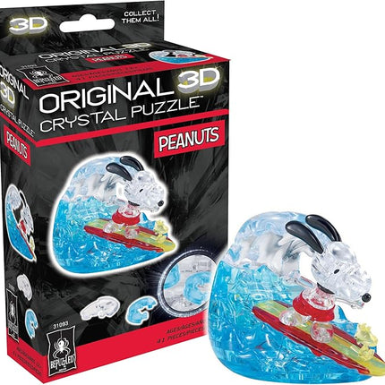 BePuzzled, Peanuts Snoopy Surf Original 3D Crystal Puzzle, Based on Characters from the Beloved Peanuts Comic Strip, Puzzlers Ages 12 and Up