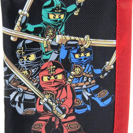 LEGO Trifold Wallet, Kids Unisex Wallet for Boys and Girls, with Clear ID Window, Card and Cash Pockets and Secure Hook and Loop Closure, Ninjago Team